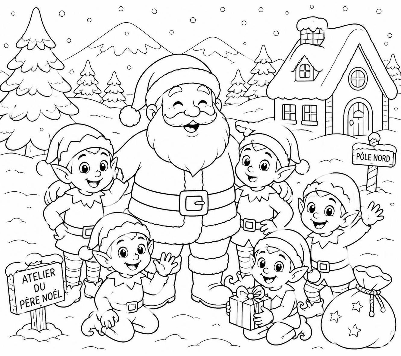 téléchargez et imprimez gratuitement 5 modèles de dessins du père noël, parfaits pour toute la famille et toutes les occasions de noël.