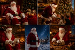 téléchargez et imprimez gratuitement 5 dessins du père noël variés, parfaits pour toute la famille et égayer vos fêtes de fin d'année.