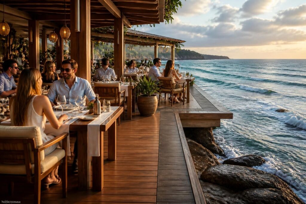 découvrez le restaurant grand large, un lieu unique en bord de mer où vous pouvez déguster des plats savoureux tout en admirant les vagues. un cadre idéal pour un repas inoubliable face à l'eau.