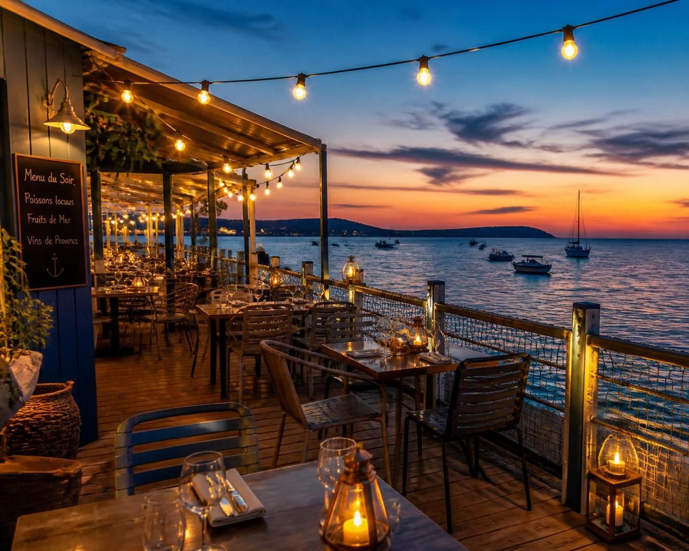 découvrez le restaurant grand large, situé au bord de l'eau, et savourez un repas délicieux avec une vue imprenable sur les vagues. une expérience culinaire unique entre terre et mer.