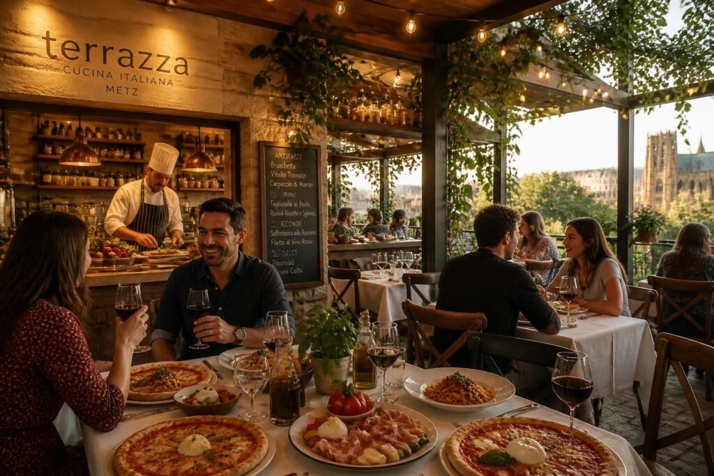 découvrez le restaurant terrazza à metz, une adresse incontournable pour savourer des spécialités italiennes authentiques dans une ambiance chaleureuse et conviviale.