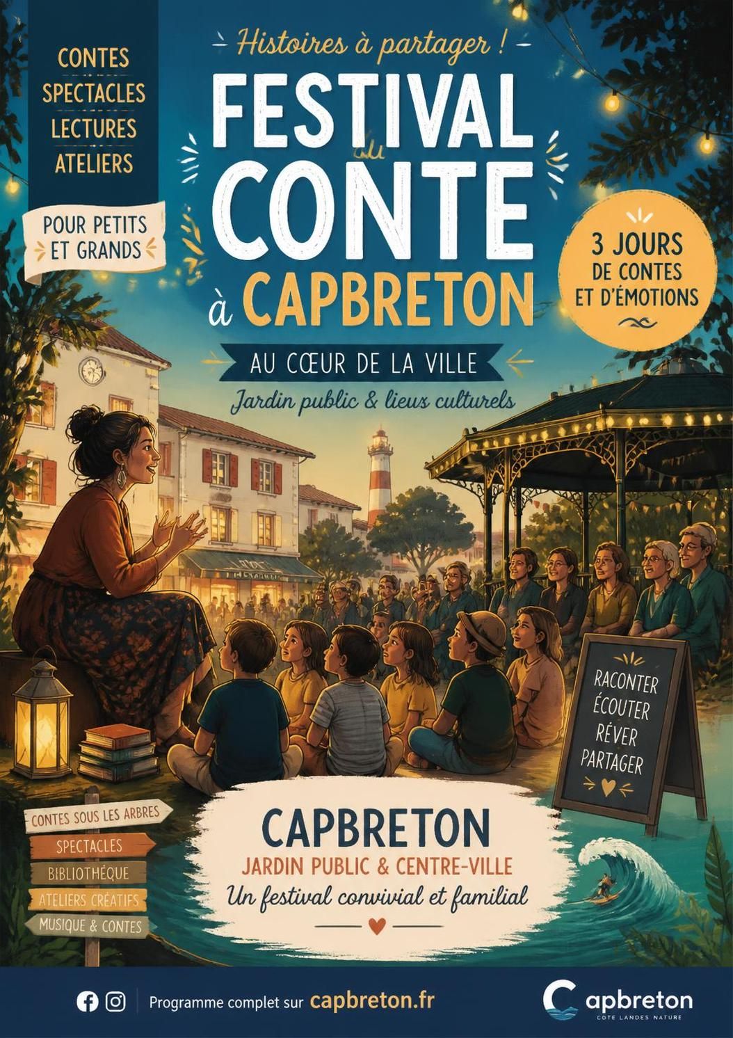 découvrez le programme complet du festival du conte à capbreton, avec les temps forts, animations et spectacles à ne pas manquer pour toute la famille.