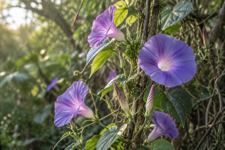 découvrez les principales fleurs violettes sauvages et grimpantes, leurs noms, leur comestibilité et la signification symbolique de ces plantes.