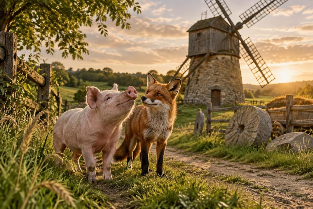 découvrez « le cochon, le renard et le moulin » : explication de l’œuvre, analyse et dossier pédagogique pour accompagner son étude en classe.