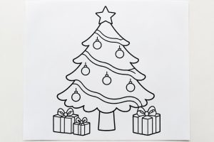 téléchargez et imprimez un dessin de sapin de noël facile pour les enfants. une activité créative idéale pour colorier et décorer pendant les fêtes.
